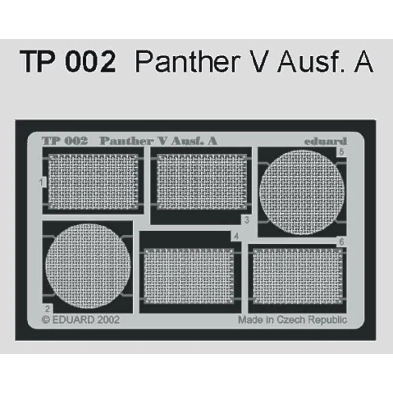 Panther Ausf.A grills (designed to be assembled with model kits from Dragon)