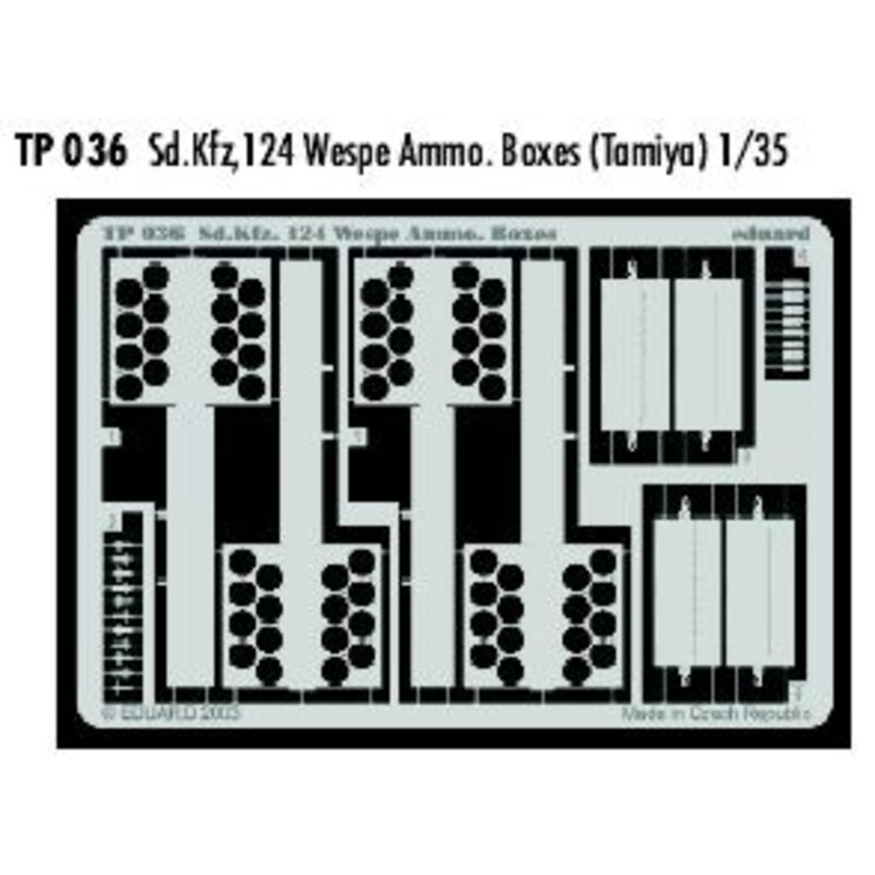 Sd.Kfz.124 Wespe ammunition boxes (designed to be assembled with model kits from Tamiya)