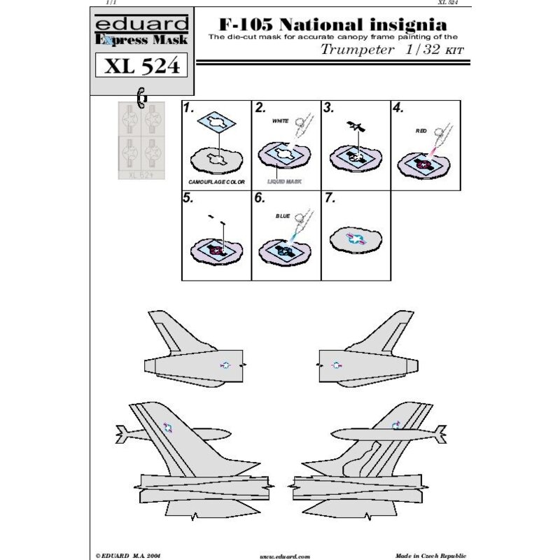 Republic F-105 Thunderchief national insignia (designed to be assembled with model kits from Trumpeter)