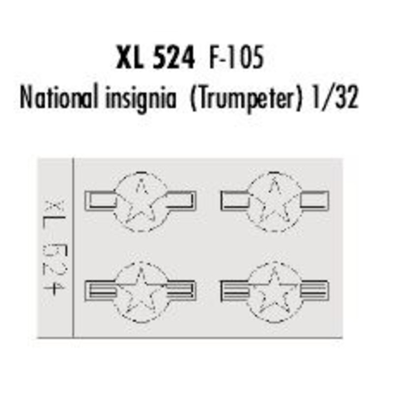 Republic F-105 Thunderchief national insignia (designed to be assembled with model kits from Trumpeter)