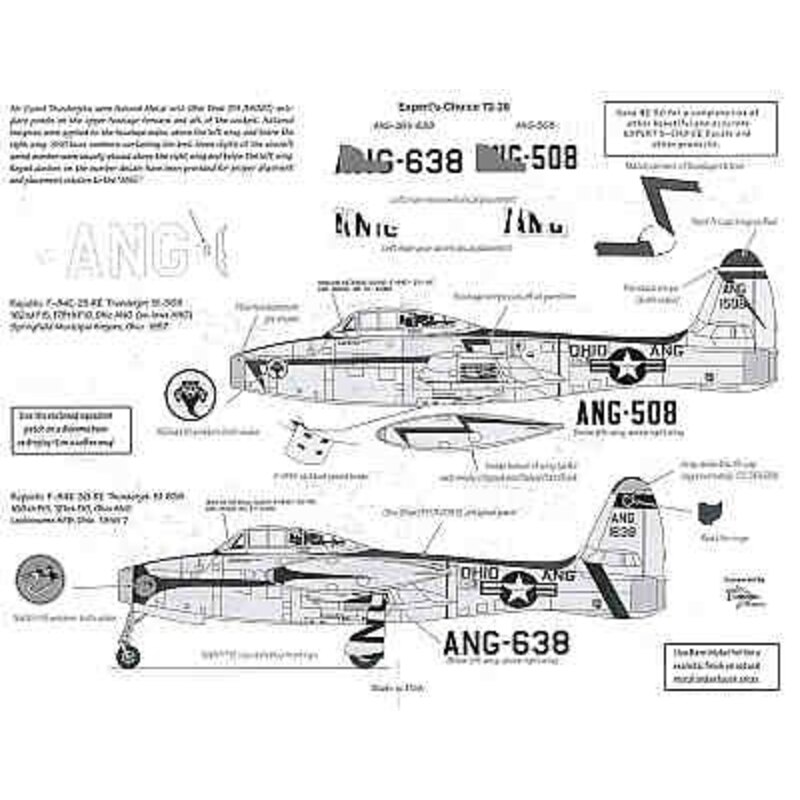 Republic F-84E Air National Guard (4) 49-2261or 51-508 162FIS 51-638 166FIS all Ohio ANG 1956 51-508 124FIS Iowa ANG