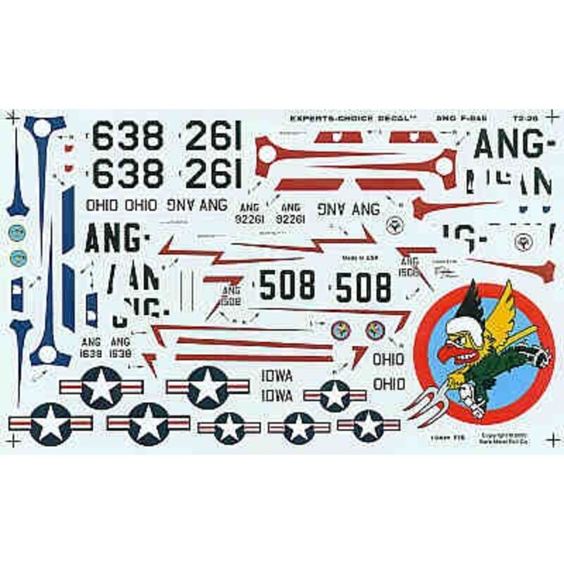 Republic F-84E Air National Guard (4) 49-2261or 51-508 162FIS 51-638 166FIS all Ohio ANG 1956 51-508 124FIS Iowa ANG