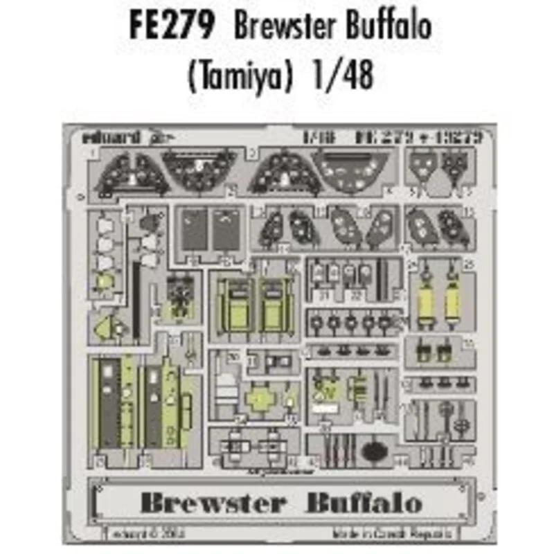 Brewster Buffalo PRE-PAINTED IN COLOUR! (designed to be assembled with model kits from Tamiya) This Zoom set is a simplified ver