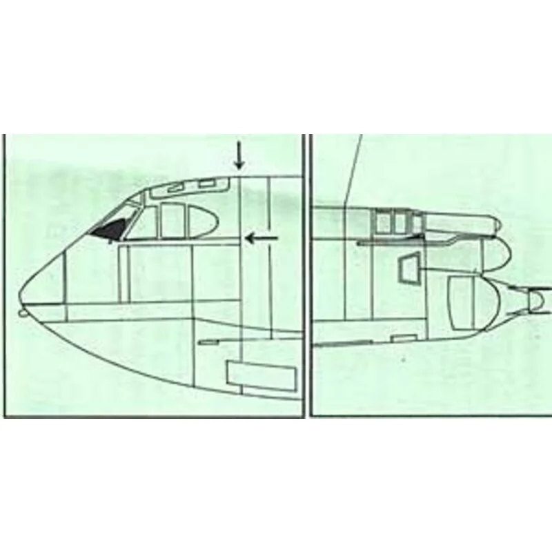 Boeing B-52D Super Fortress canopy (designed to be assembled with model kits from Monogram)