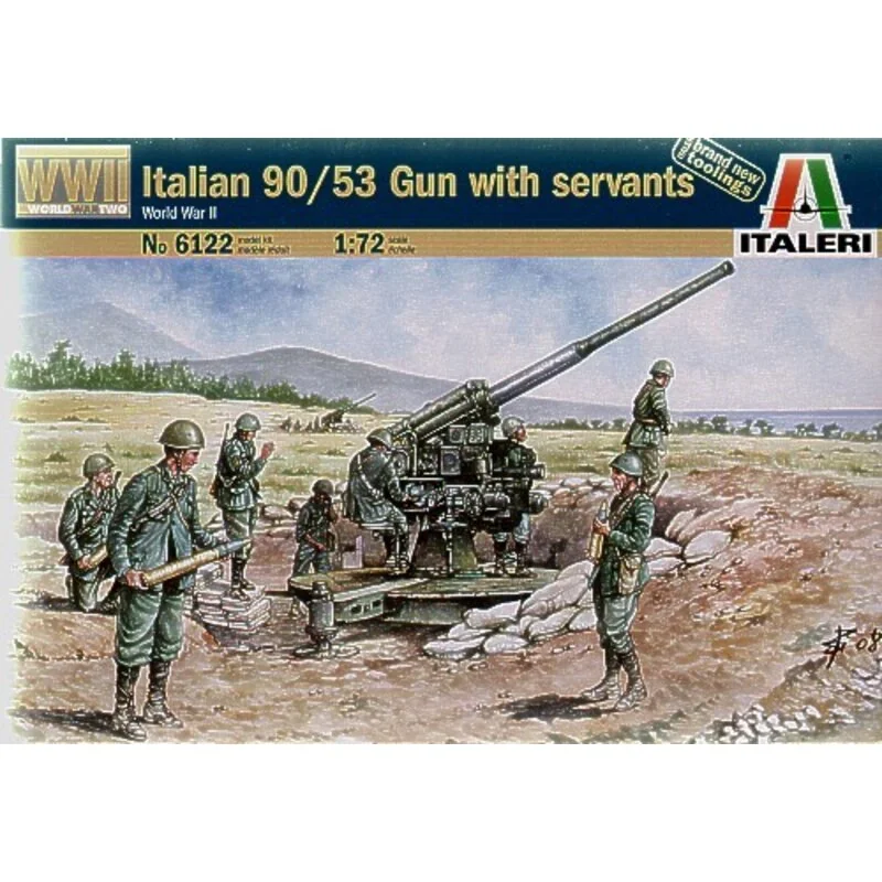 WWII Italian 90/53 Gun with Crew