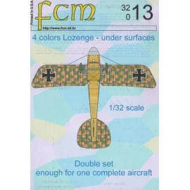 WWI four colour Lozenge Lower surface- 2 sheets