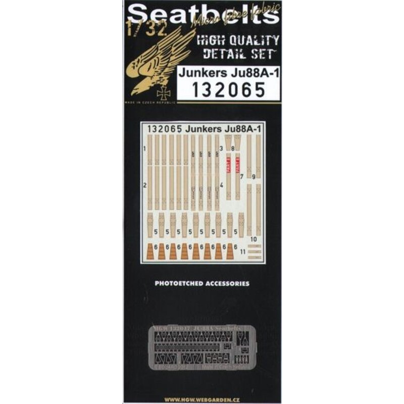 Junkers Ju 88A-1 seat belts (designed to be used with Revell kits) 