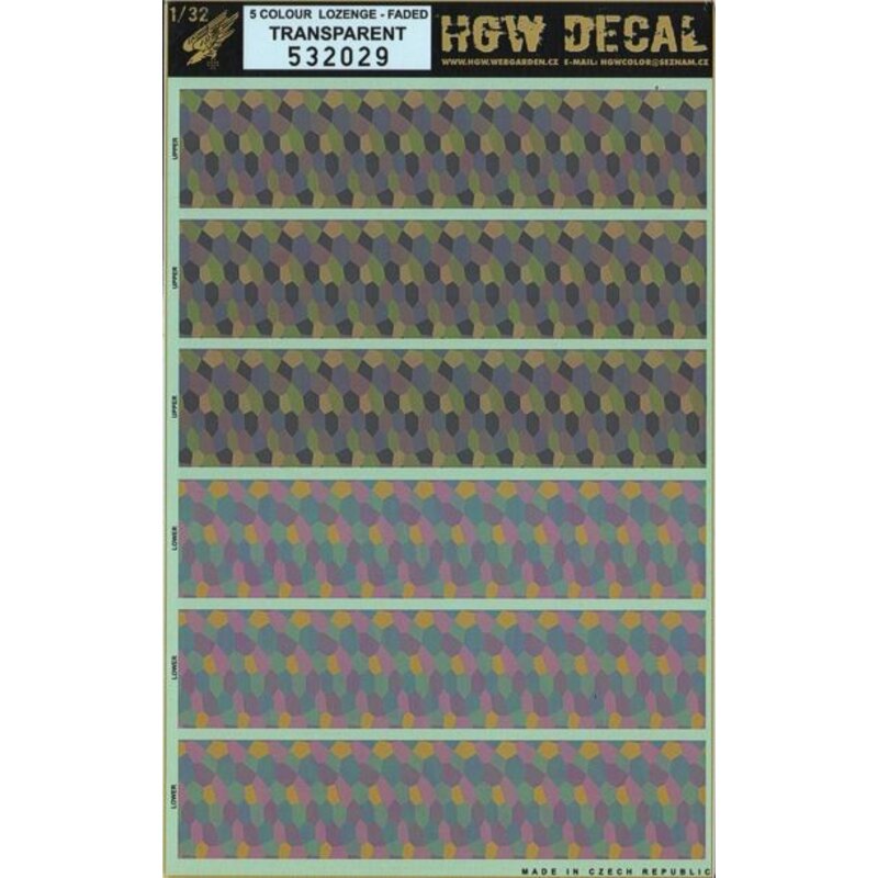 German WWI 5 colour lozenge FADED pattern for upper AND lower surfaces (designed to be used with Wingnut Wings kits) 