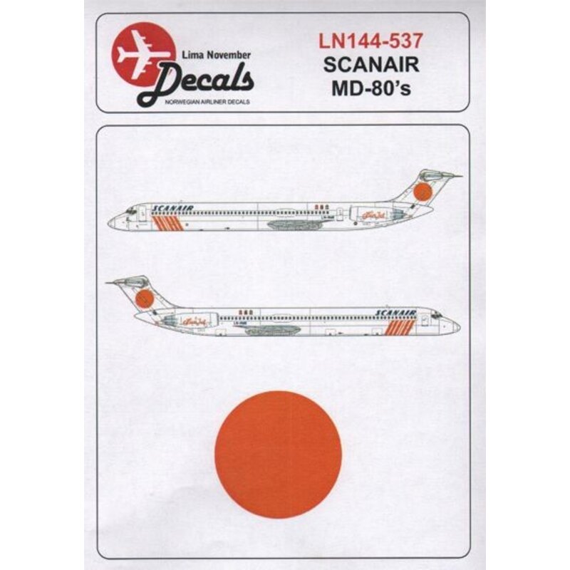 McDonnell-Douglas McDonnell-Douglas MD-80 SCANAIR Sun Jet LN-RMB/F, SE-DFS/PH. Scanair MD80s with the famous cartoons on the no