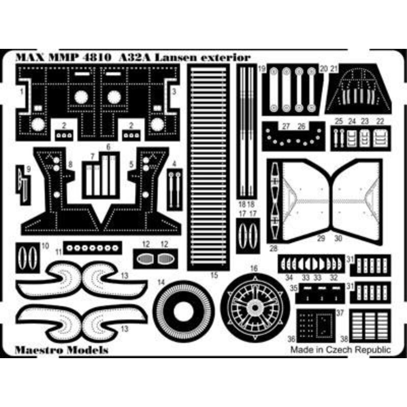 Saab A-32A Lansen exterior detail set (designed to be used with Tarangus kits) 