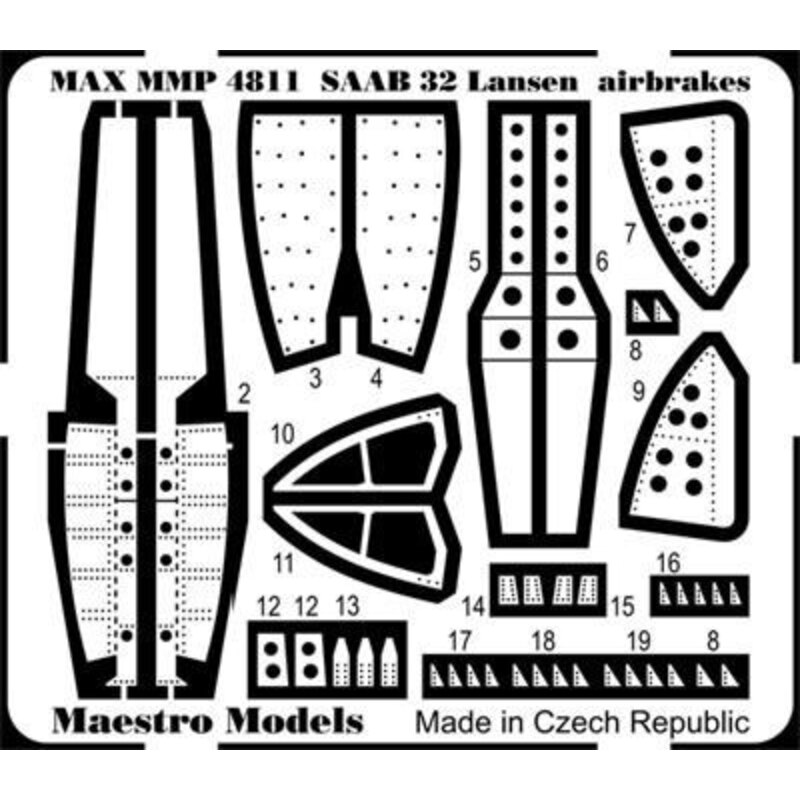 Saab 32 Lansen airbrake set (designed to be used with Tarangus kits) 