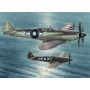 Supermarine Seafire F Mk.XV Far East Service. The kit contains three sprues with grey plastic parts, one sprue with clear parts,