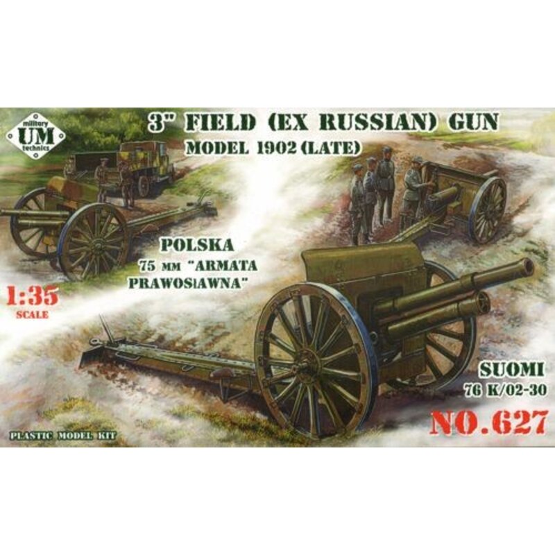 3 field (ex Russian) gun, model 1902 late - Polish 75mm gun prawoslawna, Suomi 76K/02-30