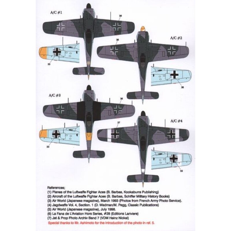 Focke Wulf Fw 190 Pt 2 (4) Fw 190A-3 Yellow 28 2/EJGr.West; Fw 190A-4 Yellow 4+I 9/JG2 Oblt Schnell; Black &lt;&lt; Maj Walter N