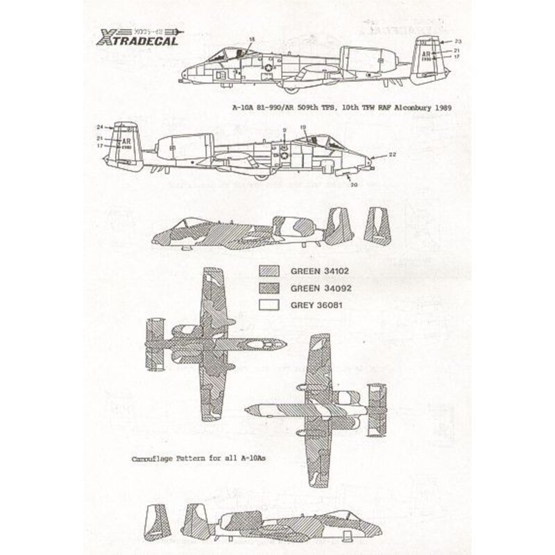 USAFE Pt 2. (5) General-Dynamics EF-111A Raven 67-034/UH 42nd ECS Upper Heyford; F-111F 70-412/LN 493rd TFS Lake USAFE Part 2. (