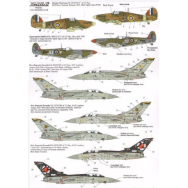 RAF 111 Squadron History Part 1 (5) Hurricane Mk.I V6701 JU-F RAF Dyce Feb 1941; Supermarine Spitfire Mk. IXc MH622 JU-F Italy 1