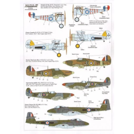 Decals RAF 111 Squadron History 1918 - 2011 (9) Nieuport N.24 bis B3592 Reg. Grobby, 'Demoiselle', Palestine 1918; Gloster Gaunt