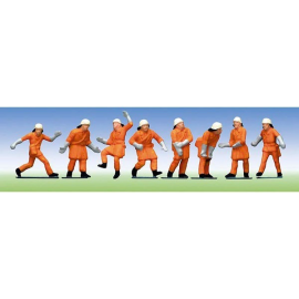 Firemen, orange uniform Figures