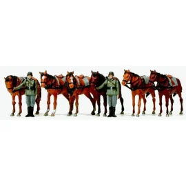 2 soldiers figurines + 6 horses