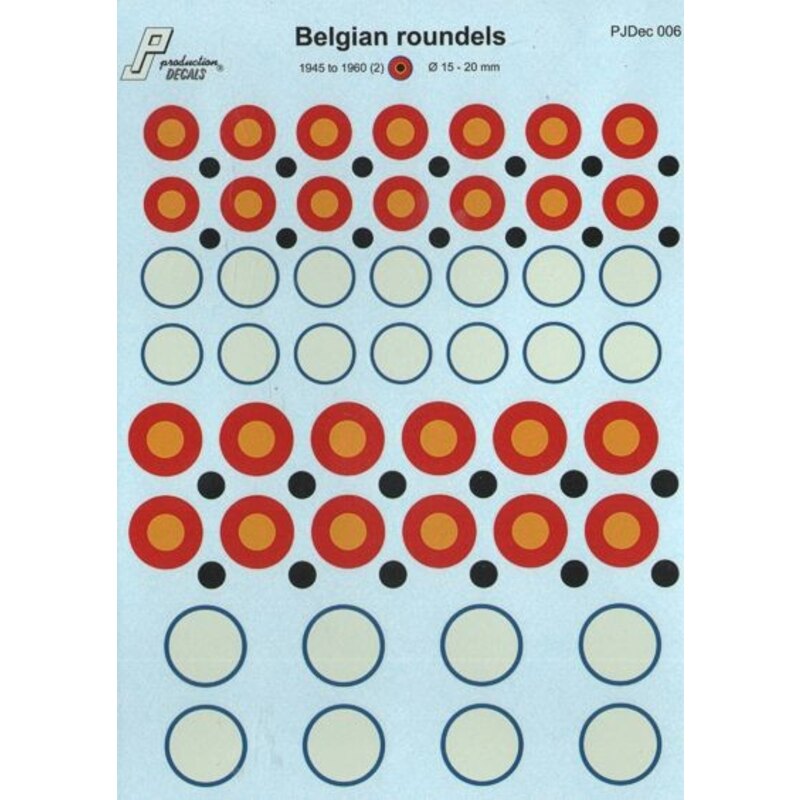 Belgian Roundels 1945 to 1948 (15-20 mm) 