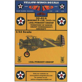 Decals Boeing P-12E USAAC Bi-Plane Fighter for the Hasegawa kit. 