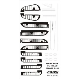 Focke-Wulf Fw 190A/Fw 190D/Fw 190F control surfaces (Eduard 1/48) 