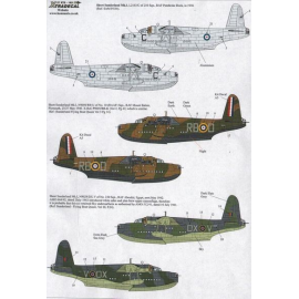 Decals Sold Out. To be reprinted. Short Sunderland Mk.I (3) L2163/C 210 Sqn Pembroke Dock 1938; N9050 RB-D 10 (RAAF) Sqn RAF Mou