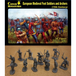 European Medieval Foot Soldiers and Archers, 15th Century Figures