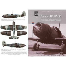 Book Douglas DB-8A/3N. In service with the Dutch ArmyAF. 62 pages with fc profiles of the 8A in Dutch and Luftwaffe service. 