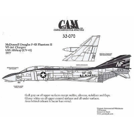 McDonnell F-4B Phantom (1) 151433 NF/100 VF-161 Chargers CAG USS Midway 1977