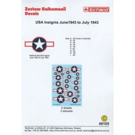 USA Insignia June 1943 to July 1943 (2 sheets)