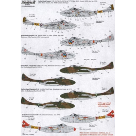 Decals de Havilland Vampire T.55 Overseas Operators Part 2 (7) R Australian Navy XG766 VT724 Nowra, NSW 1950s, Swiss AF U-1215 S