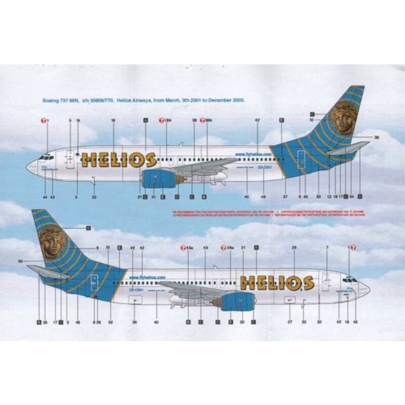 HELIOS Boeing 737-800 (Designed to be used with Revell kits)