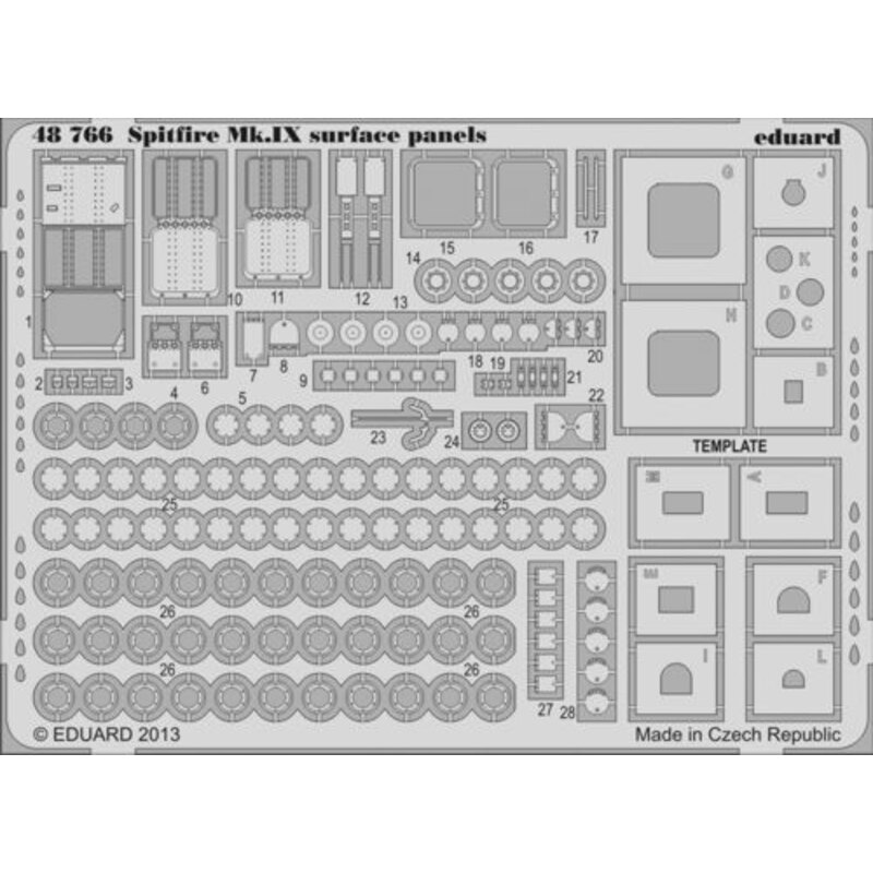 Supermarine Spitfire Mk.IX panel surface (designed to be used with Eduard kits)