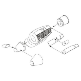 Boeing CH-47 Chinook Engine set (designed to be assembled with model kits from Italeri)