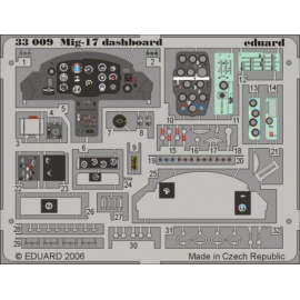 Mikoyan MiG-17 instrument panel PRE-PAINTED IN COLOUR! (designed to be assembled with model kits from Trumpeter) 