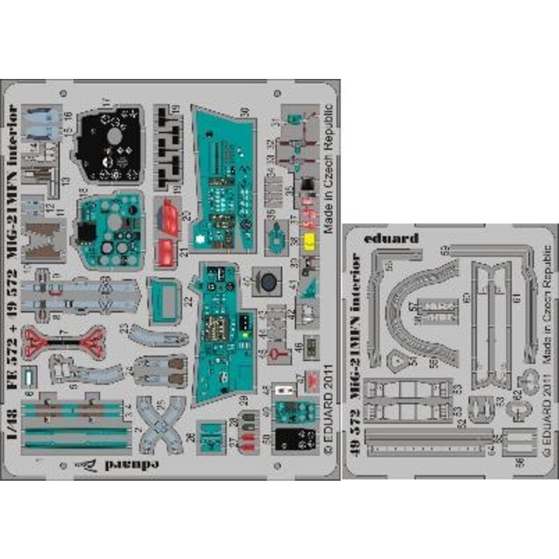 Mikoyan MiG-21MFN interior (self adhesive) (designed to be assembled with model kits from Eduard)