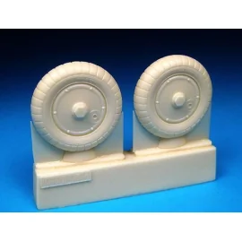 Messerschmitt Bf 109G Wheels - Plain Hub, Ribbed Tire/tyre. This set consists of a pair of super detailed, accurate resin mainwh