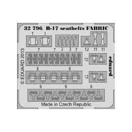 Boeing B-17G Flying Fortress FABRICdesigned seatbelts to be used with Hong Kong Models kits