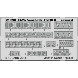 North - American B -25J Mitchell FABRICdesigned seatbelts to be used with Hong Kong Models kits