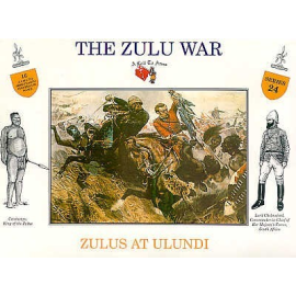 Zulus at Ulundi. 4 different poses with separate shields. 4 of each pose. Figures