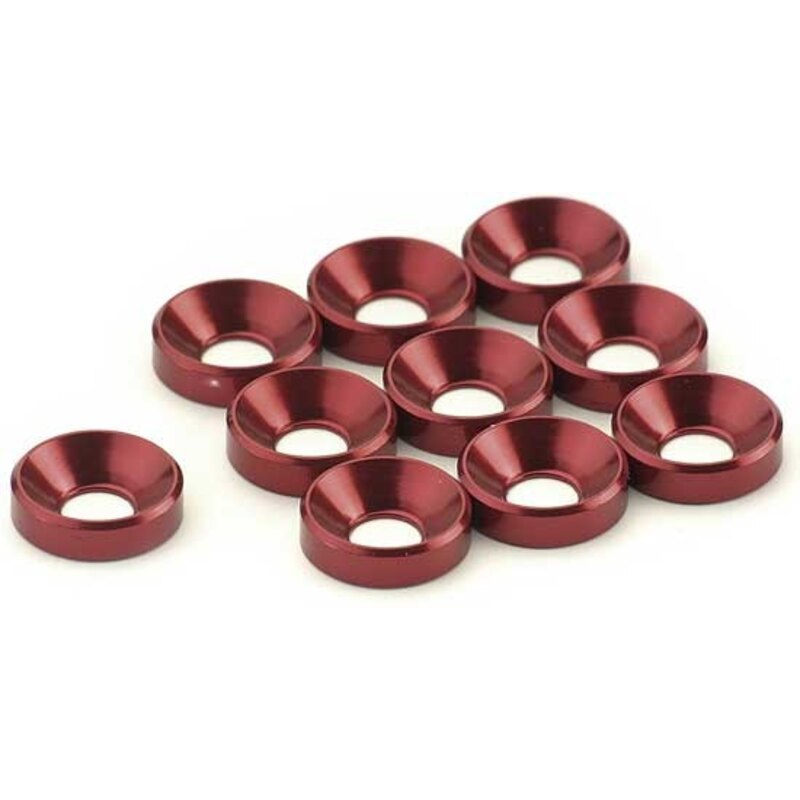 10 WASHERS ALU 5mm RED