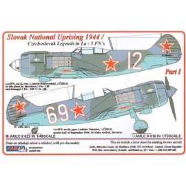 Decals Lavochkin La- 5 x 2 . Slovak National Uprising 1944 / Czechoslovak Legends in La- 5FNs . 2 decal versions : Part I 