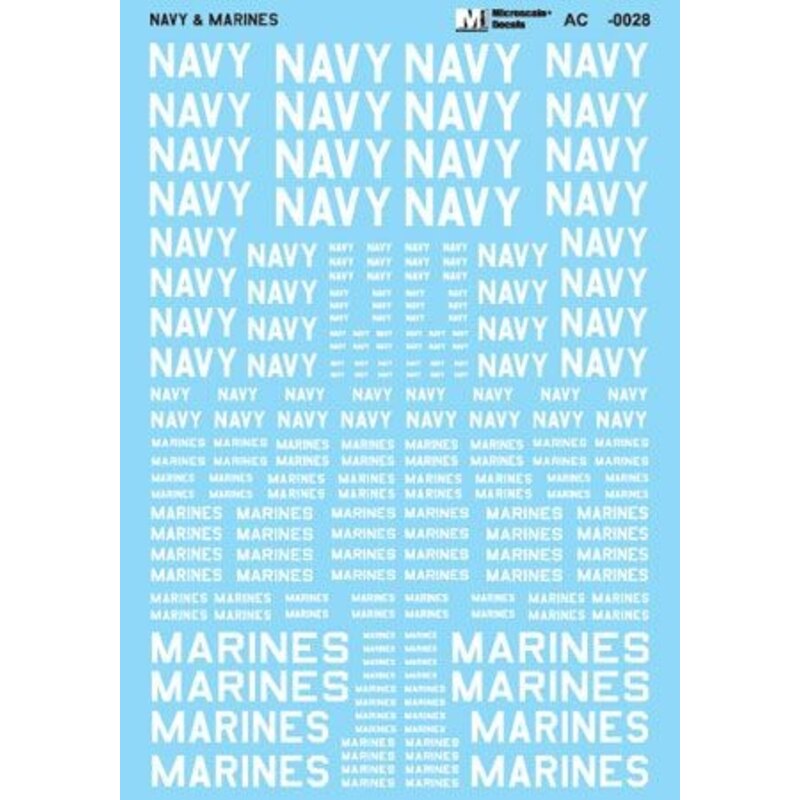 White- USNavy And USMarines Assorted Size Lettering