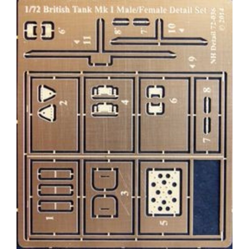 British Mk.I Tank Detail Setdesigned to be used with Master Box kits Mk.I Mk.I Male Female ]