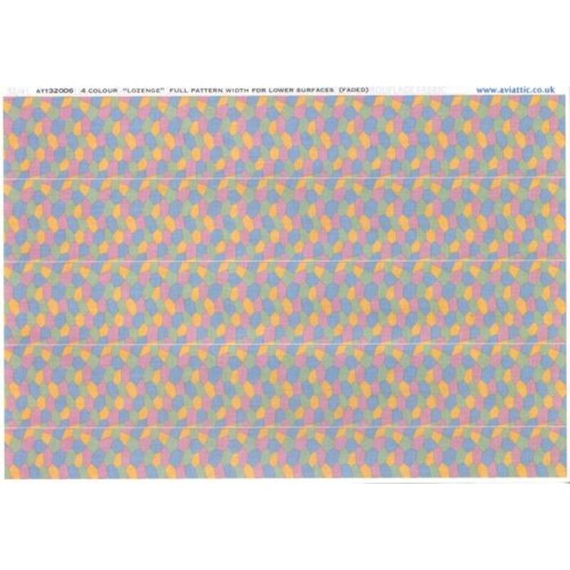 4 colour lozenge full pattern width for lower surfaces (faded)