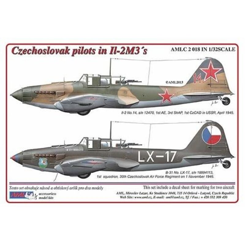 Czechoslovak pilots in Ilyushin Il-2m3 - s 2 decal versions : Part I (designed to be used with Hobby Boss kits)