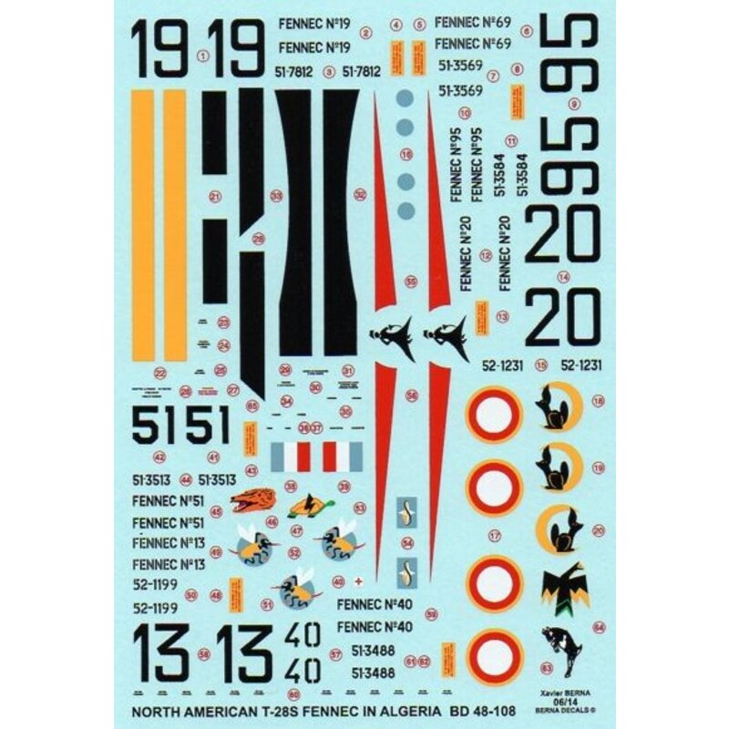 North American T-28S French in Algeria: 51-7812 & 52-1199 19 n ° n ° 13 of EALA 03/009 (12/72) Bone 1961 n ° 51-3569 of 69 EALA 