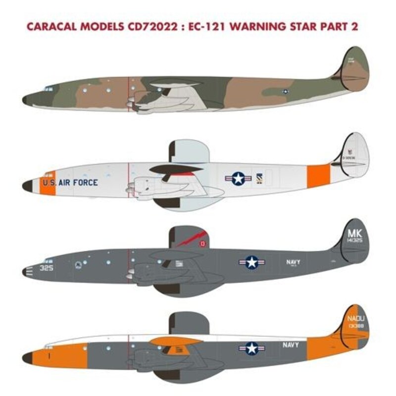 Decals Lockheed EC-121 Warning Star Part 2: Our second EC-121 sheet oven the provides more options, two from two from USAF and N