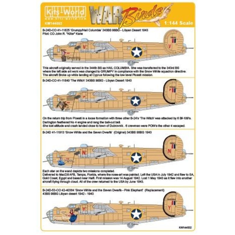 Consolidated B-24D Liberator 343 BS 98 BG - Grumpy CO 41-11825 - B-24D 343 BS 98 BG - The Witch CO 41-11840 - B-24D BG 343 BS 98